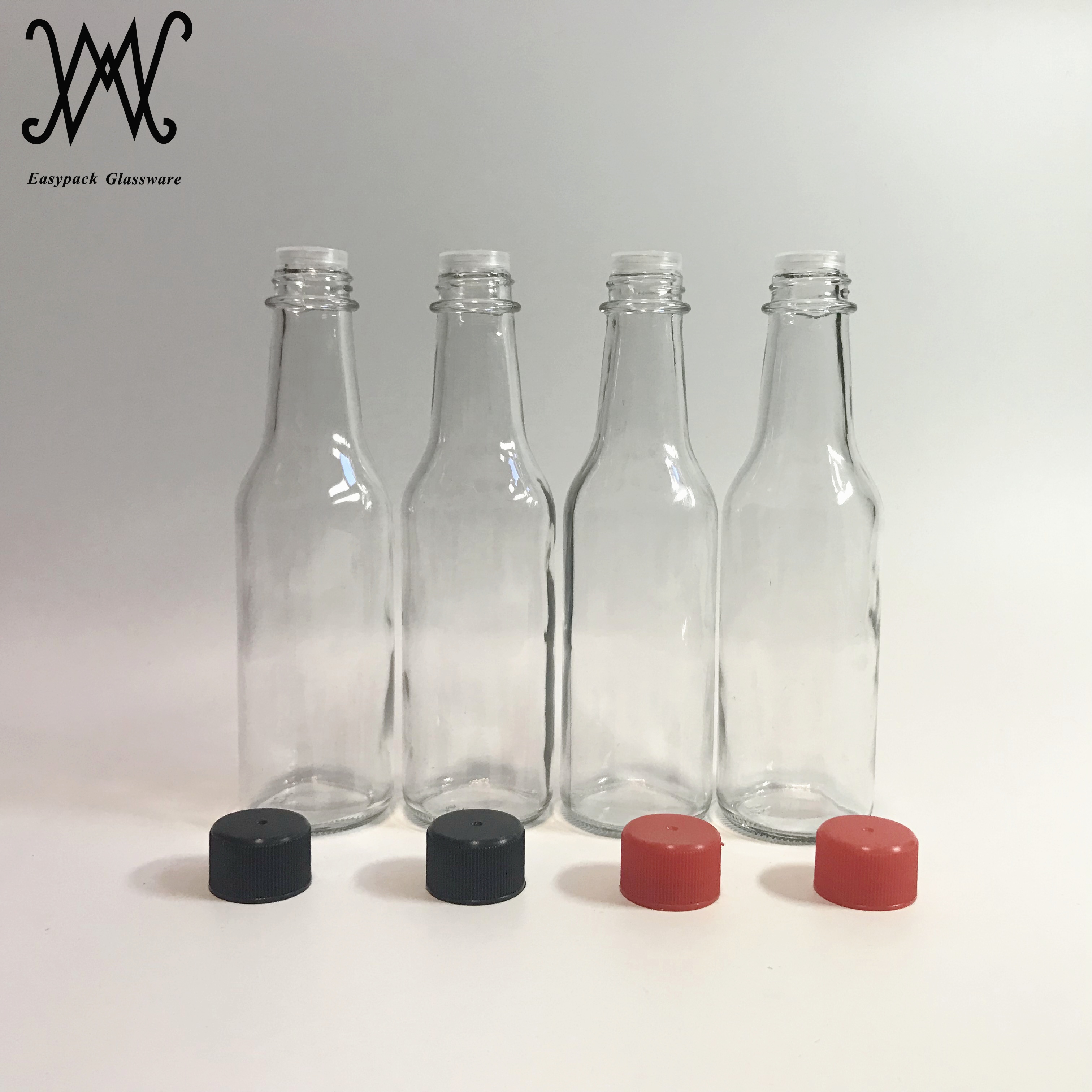 5oz 150ml hot sauce woozy glass bottle with leak proof screw cap and dripper insert