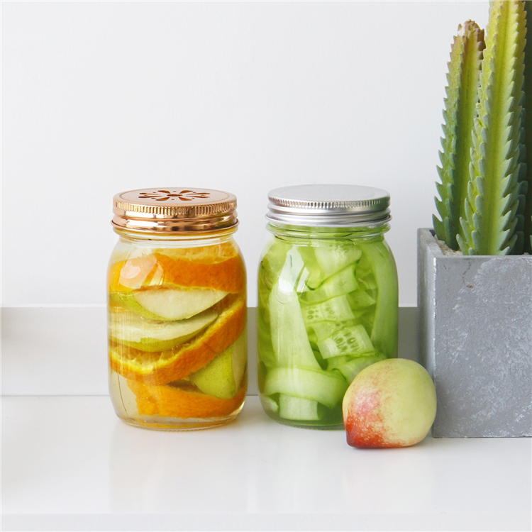 5oz 16oz Clear Round Square Glass Mason Jars Regular mouth sealing Canned food glass jars