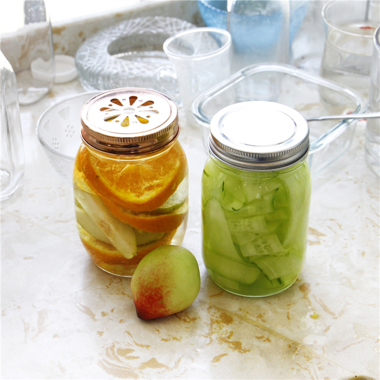 5oz 16oz Clear Round Square Glass Mason Jars Regular mouth sealing Canned food glass jars