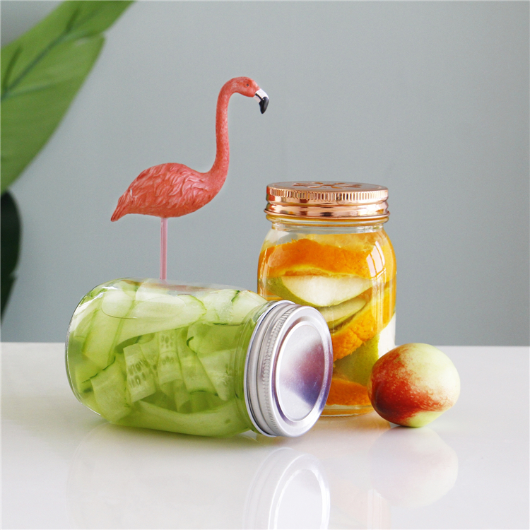 5oz 16oz Clear Round Square Glass Mason Jars Regular mouth sealing Canned food glass jars