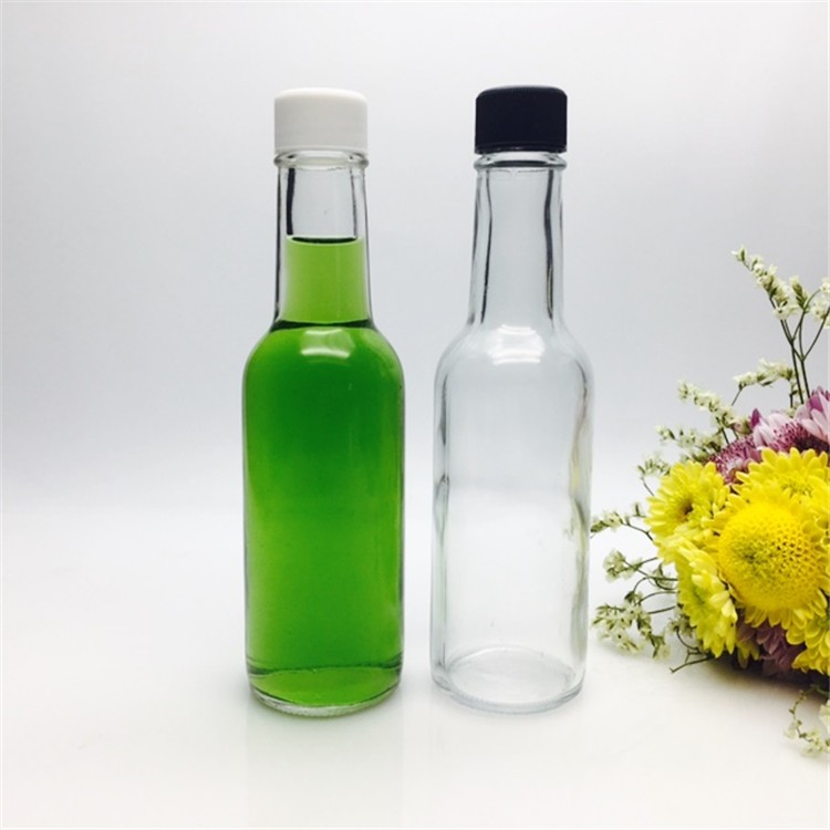 5oz 6oz 8oz 150ml 180ml 250ml fish/tomato/pizza hot sauce glass bottle with black cap and orifice reducer