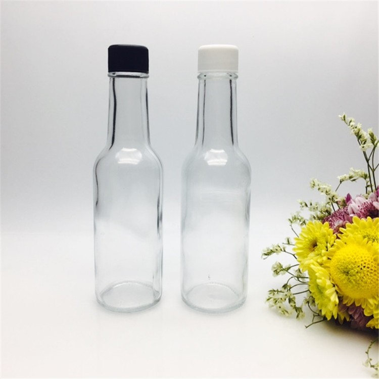 5oz 6oz 8oz 150ml 180ml 250ml fish/tomato/pizza hot sauce glass bottle with black cap and orifice reducer