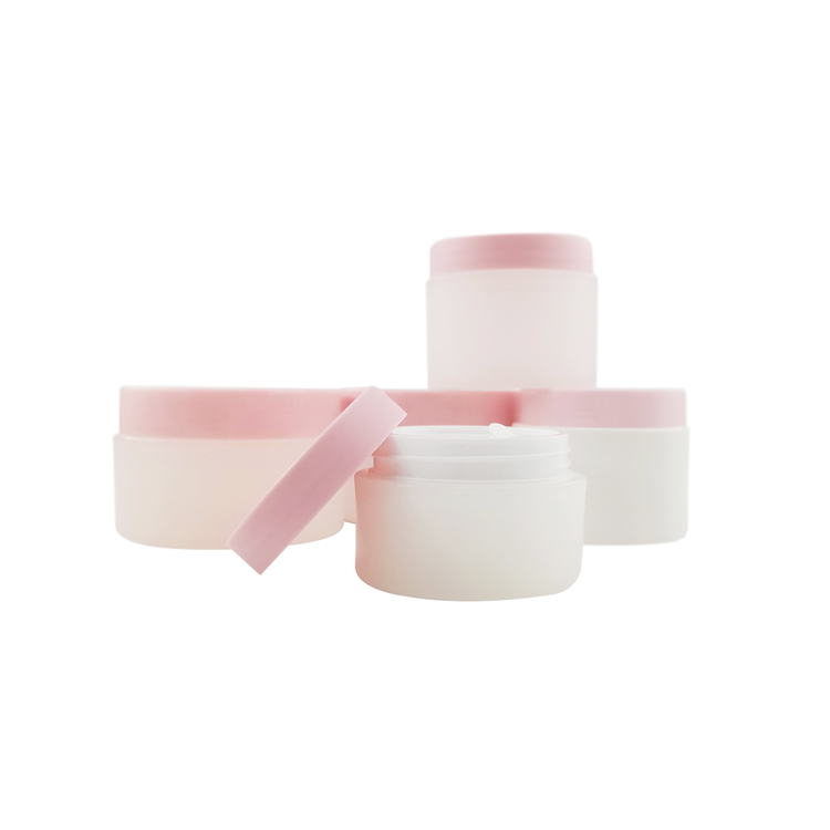 5oz 6oz 8oz PP Plastic Jar Double Layers Hair Conditioner Container With Pink Cap