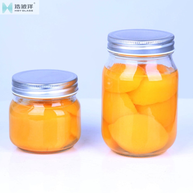 5oz 8oz 10oz 13oz 16oz clear honey jam mason glass storage jar with tinplate
