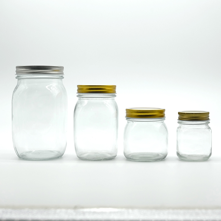 5oz 8oz 16oz 32oz Round Glass Mason Jar in Stock Hot Sales Canning Glass Jars with Airtight Lids