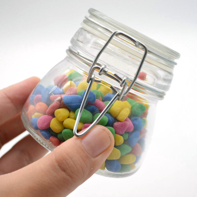 5oz Mini Round Clear Kitchen Storage Glass Spice Jar