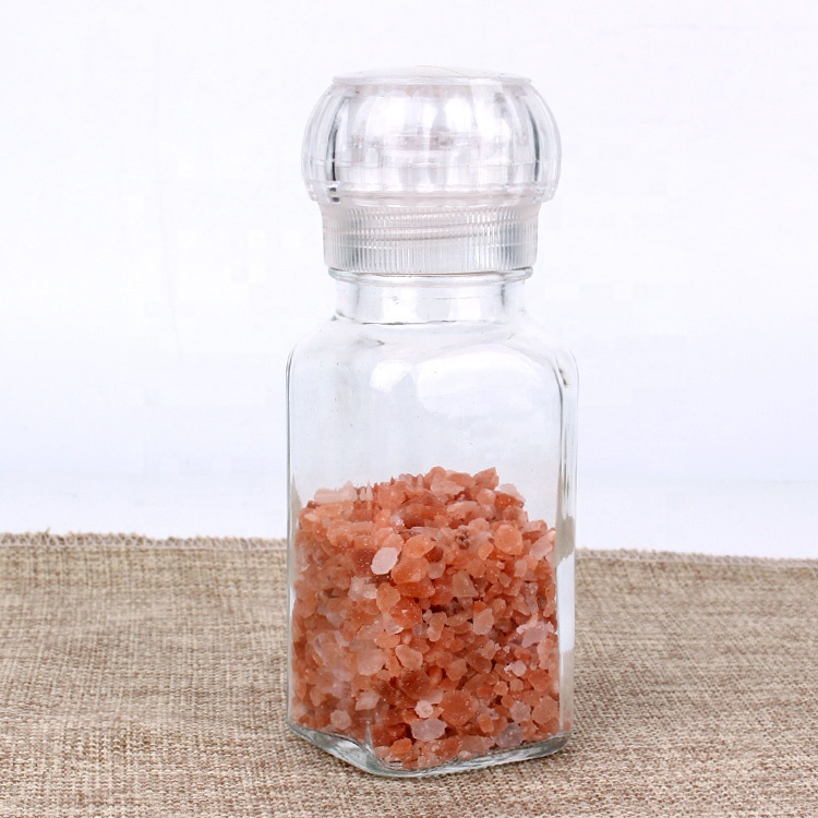 5oz Square glass kitchen grinder spice grinder with lid