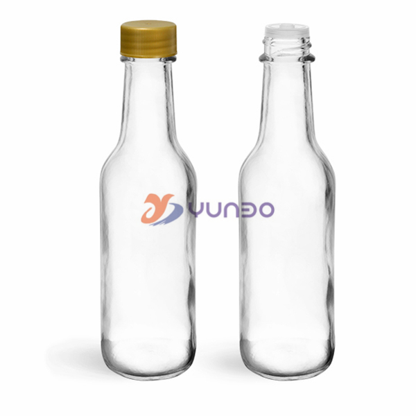 5oz clear empty glass chili sauce bottle with plastic lid