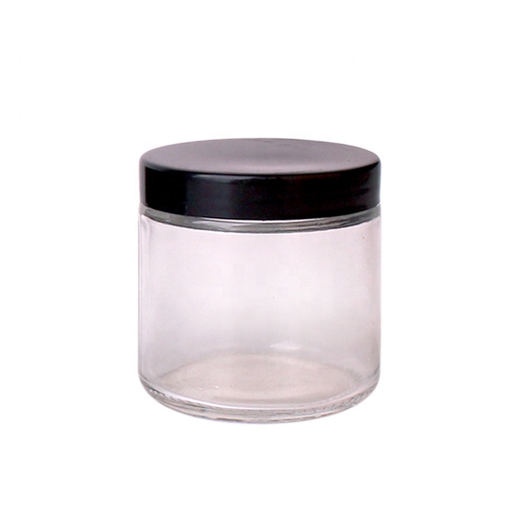 5oz round bath salt glass jar airtight plastic cap