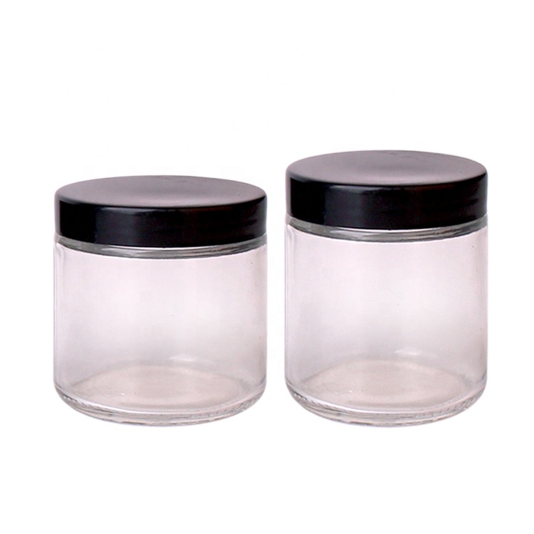 5oz round bath salt glass jar airtight plastic cap