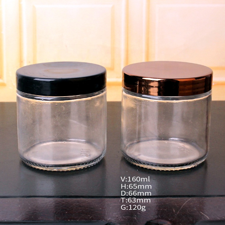 5oz round bath salt glass jar airtight plastic cap