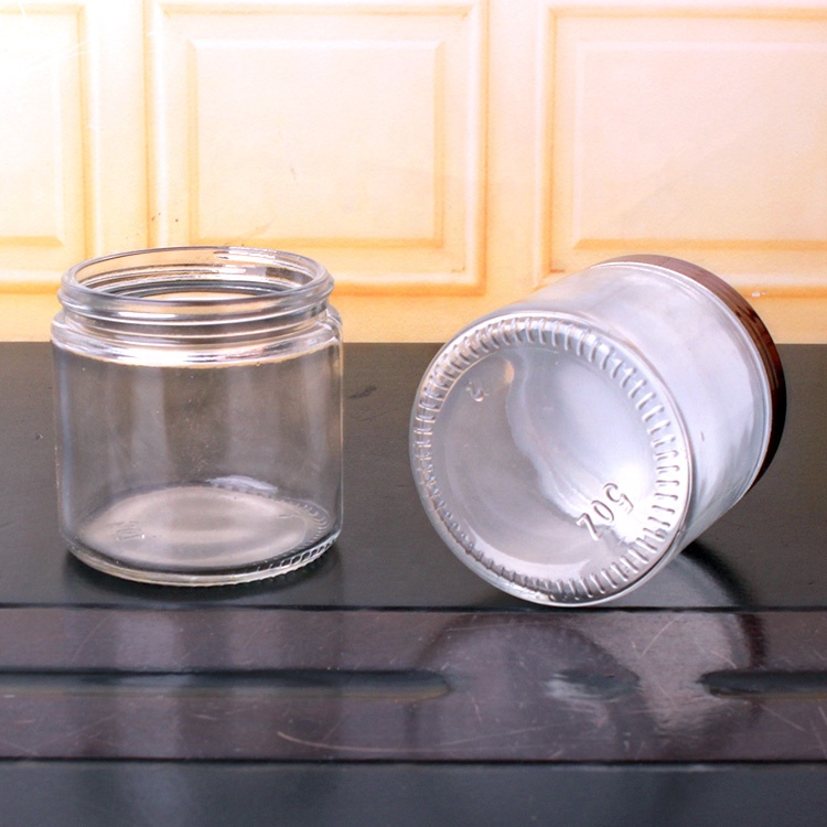 5oz round bath salt glass jar airtight plastic cap