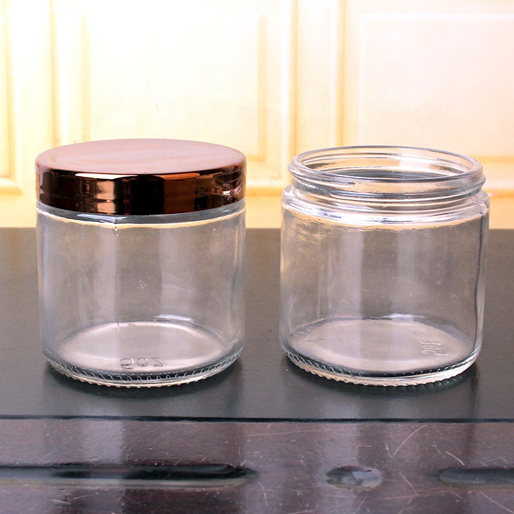5oz round bath salt glass jar airtight plastic cap