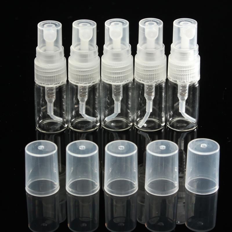 5pcs/pack 2ML 3ML 5ML 10ML Portable Mini Perfume Bottle Empty Cosmetics Bottle Sample Test Tube Thin Glass Vials