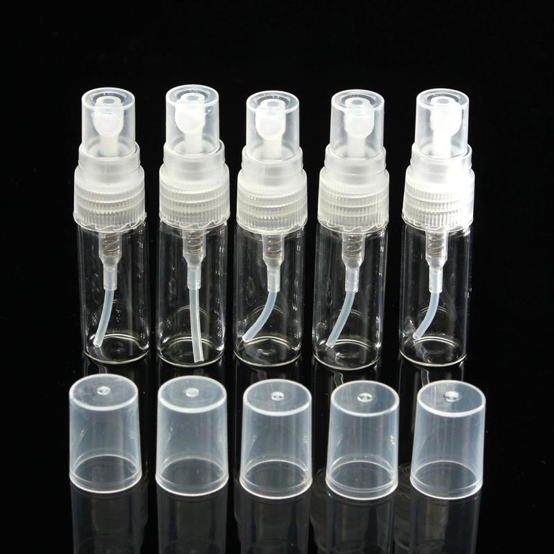 5pcs/pack 2ML 3ML 5ML 10ML Portable Mini Perfume Bottle Empty Cosmetics Bottle Sample Test Tube Thin Glass Vials