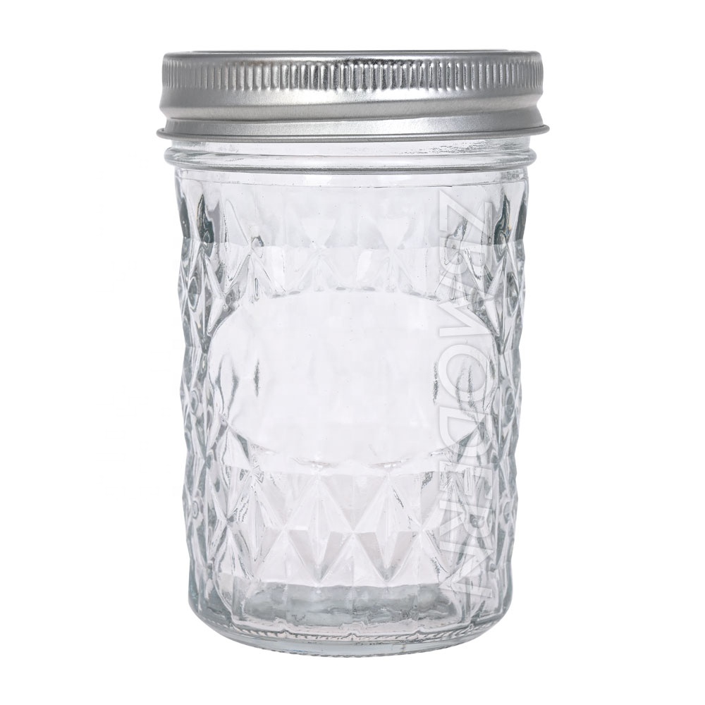 6 Pack Clear Glass Container Mason Jars 8 OZ Mini Canning Jars Airtight Regular Silver Mouth Diy Jam Honey Food labels