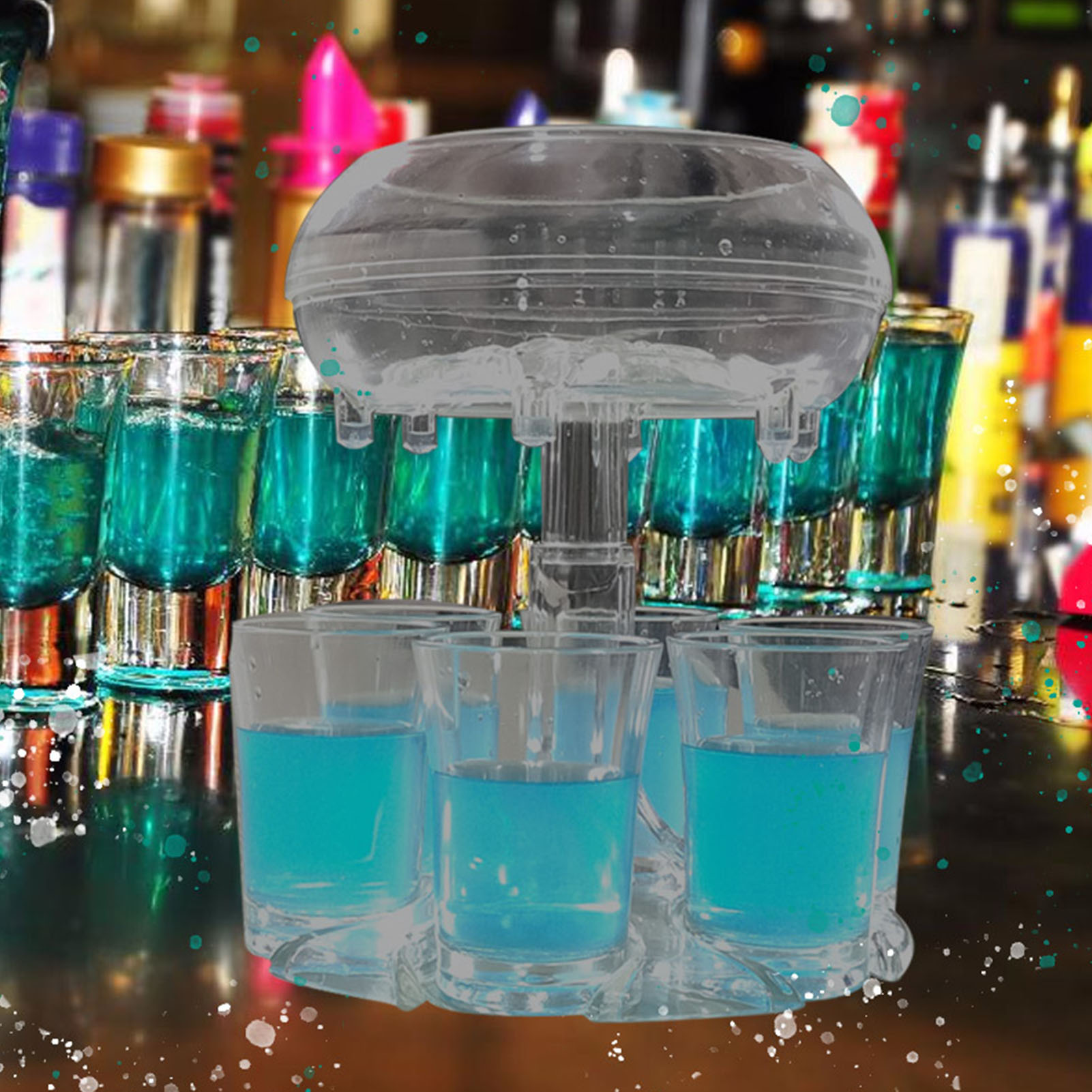 6 Shot Glass Dispenser Holder Clear Food Grade Wine Dispenser