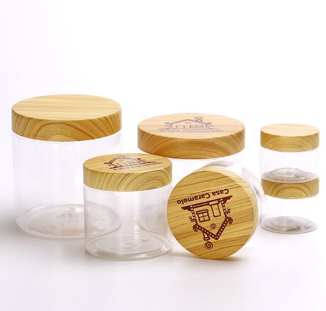 6 Sizes Plastic Cereal Containers With Wood Lids Retain Freshness Food Canister For Snacks Grains Dry Food