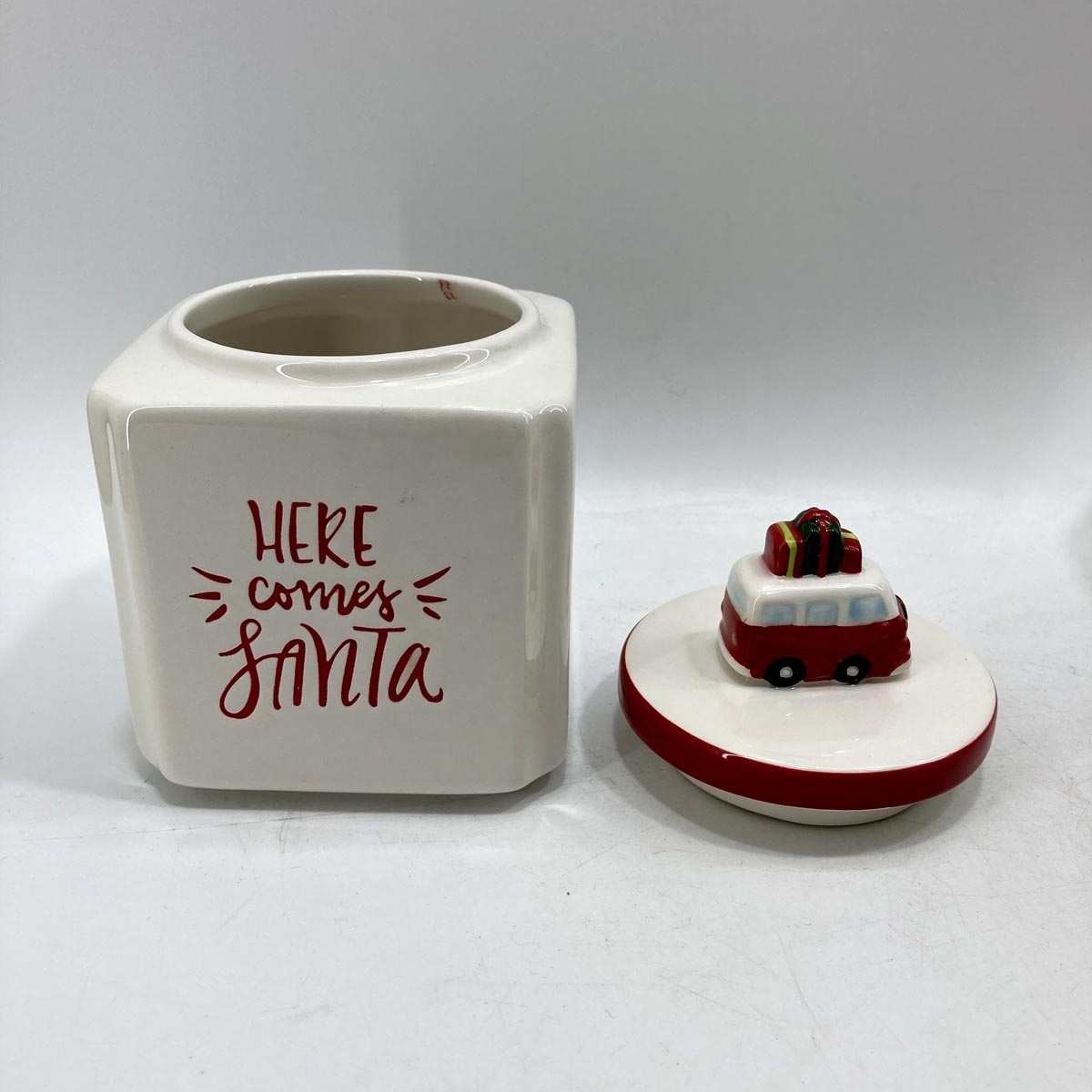 6" ceramic candy jar for 2021 Christmas decoration