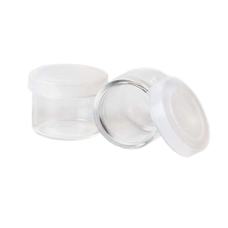 6 ml No Neck Wax Container No Stick Concentrate Borosilicate Glass Jar With Silicone Cap