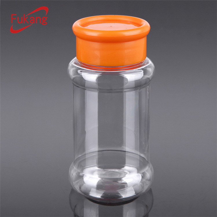 6 oz Clear PET Spice Jars Packaging with Flip Top Cap, Small Plastic Pepper and Salt Bottle with Shaker