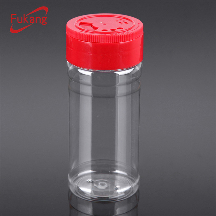 6 oz Clear PET Spice Jars Packaging with Flip Top Cap, Small Plastic Pepper and Salt Bottle with Shaker