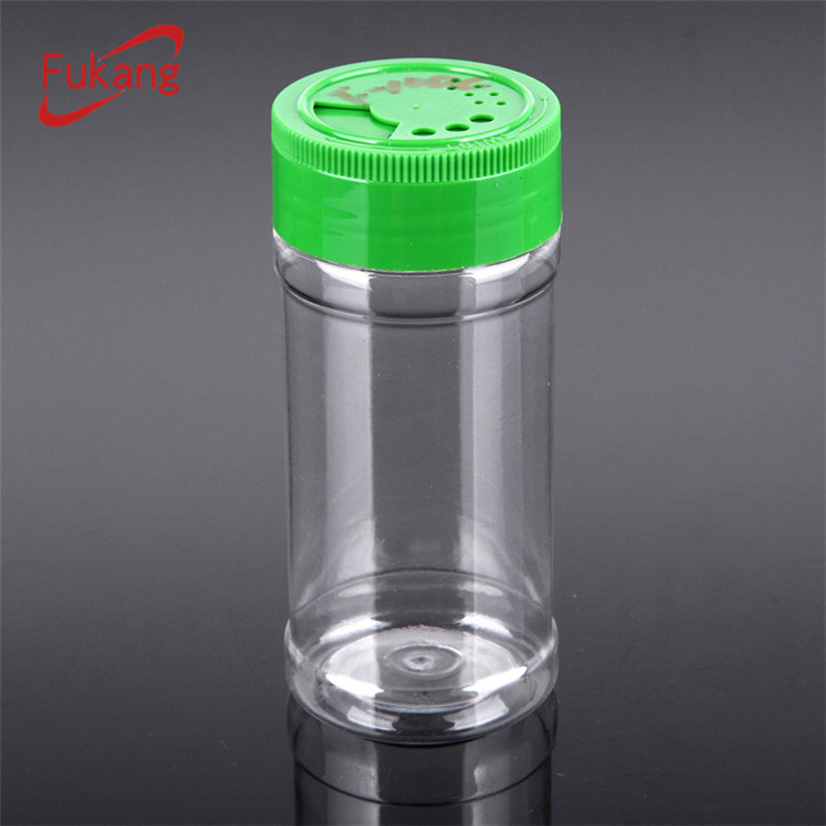 6 oz Clear PET Spice Jars Packaging with Flip Top Cap, Small Plastic Pepper and Salt Bottle with Shaker