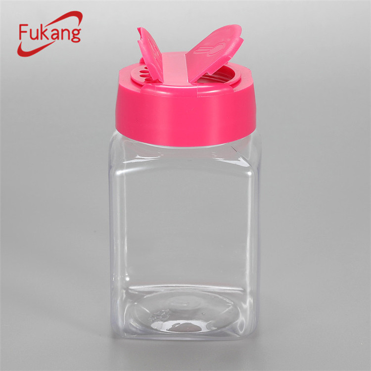 6 oz Clear PET Spice Jars Packaging with Flip Top Cap, Small Plastic Pepper and Salt Bottle with Shaker