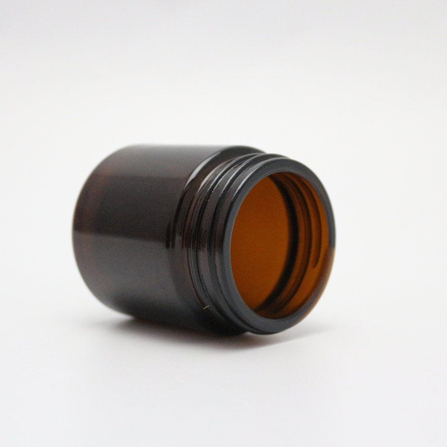6 oz amber glass jars with mouth 6oz amber glass jar with gold tin cap