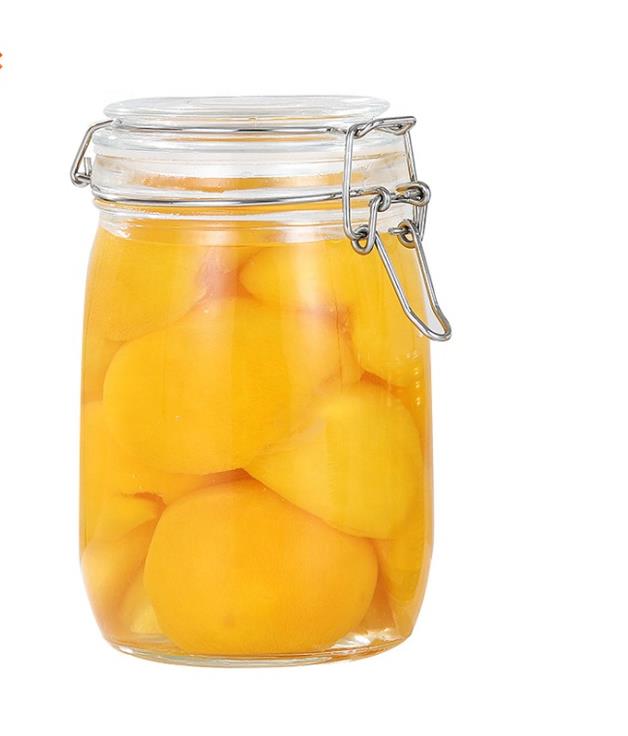 6 oz ounce 200ml wide mouth clear storage airtight glass jars with clip