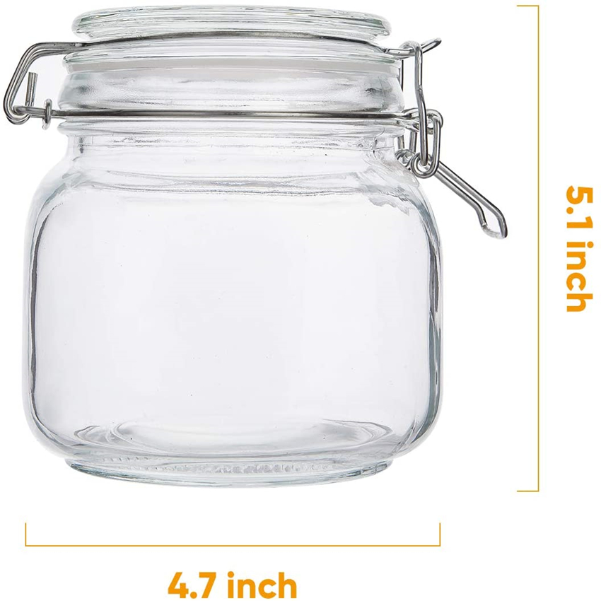 6 pieces Mason Glass Sealed Kitchen Storage Jars with cover