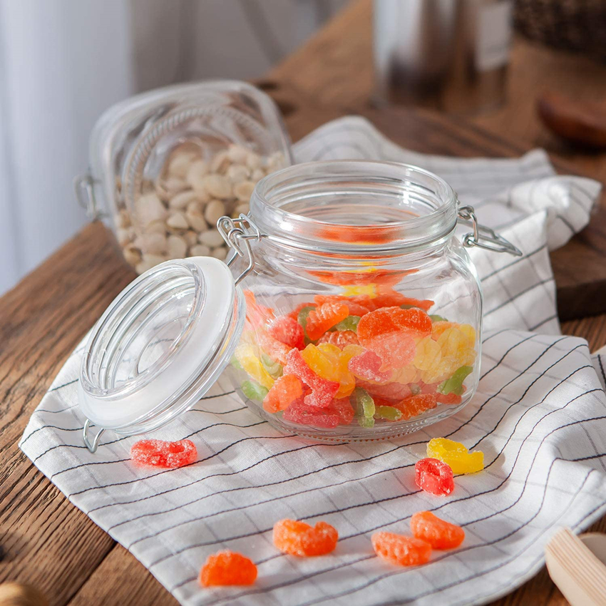 6 pieces Mason Glass Sealed Kitchen Storage Jars with cover