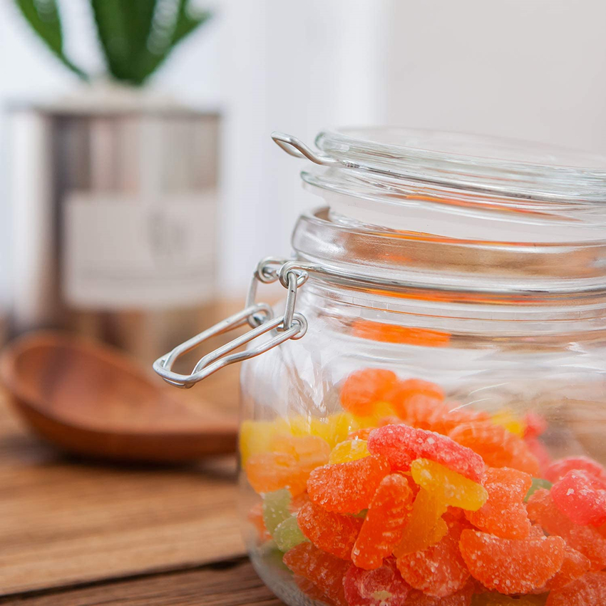 6 pieces Mason Glass Sealed Kitchen Storage Jars with cover