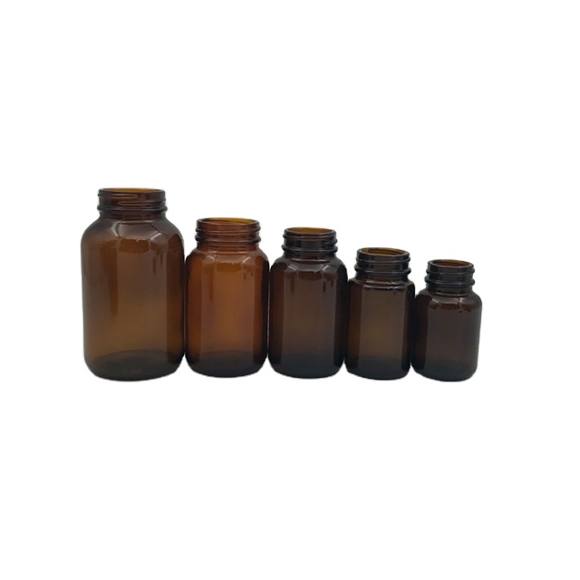 60 75 100 120 150 200 250 300 400 500ml Amber Pharmaceutical Wide Mouth Glass Jar Bottle