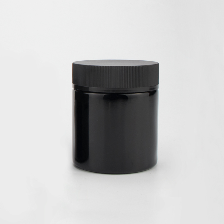 60 ml 100 ml 120 ml air tight uv dark childproof cap weed storage packaging black uv hemp glass jars for weed