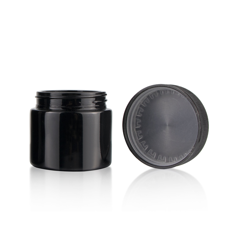 60 ml 100 ml 120 ml air tight uv dark childproof cap weed storage packaging black uv hemp glass jars for weed