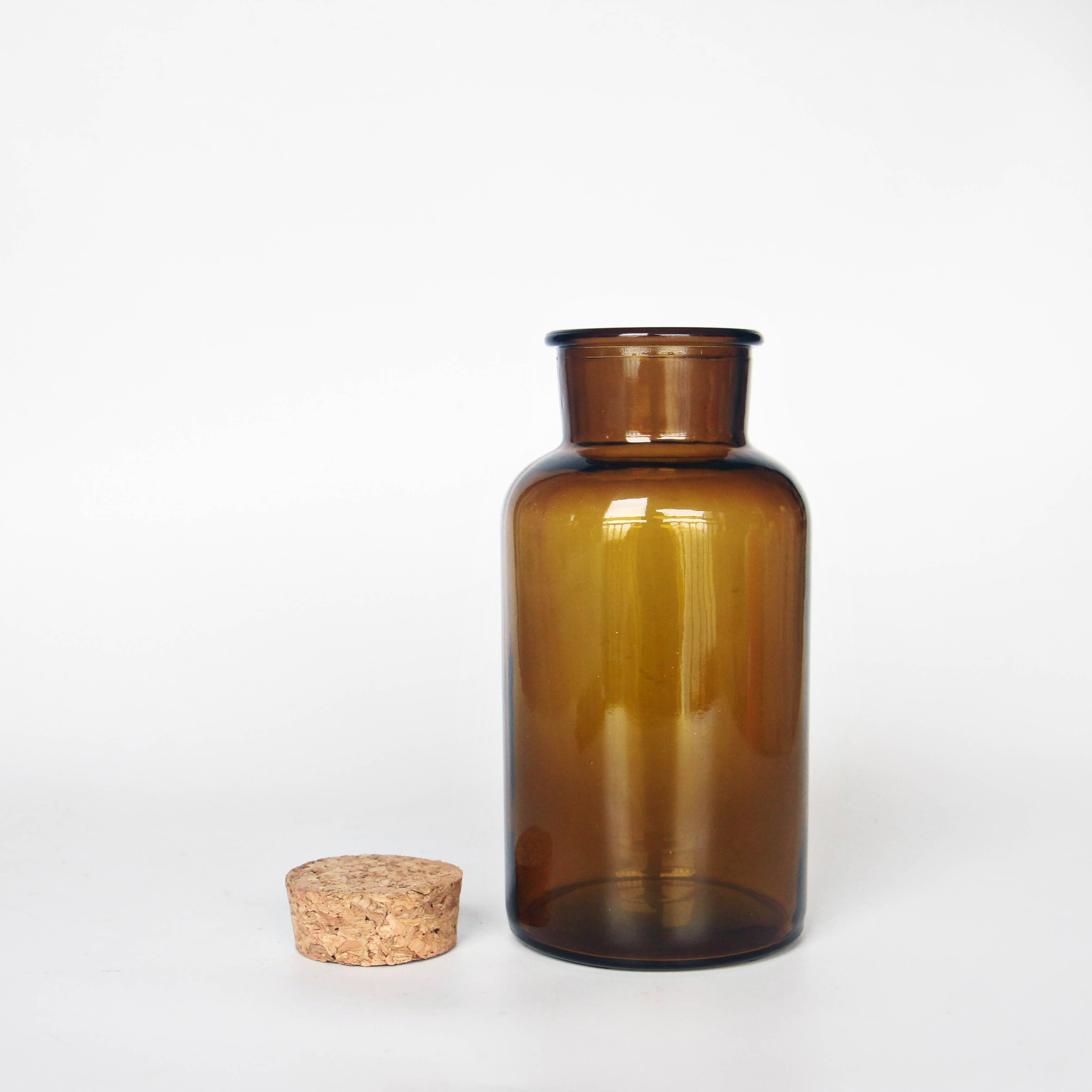 60 ml 125 ml 250 ml 500 ml 1000 ml Wide Mouth Lab Chemical Glass Pill Bottle Antique Apothecary jar With Cork