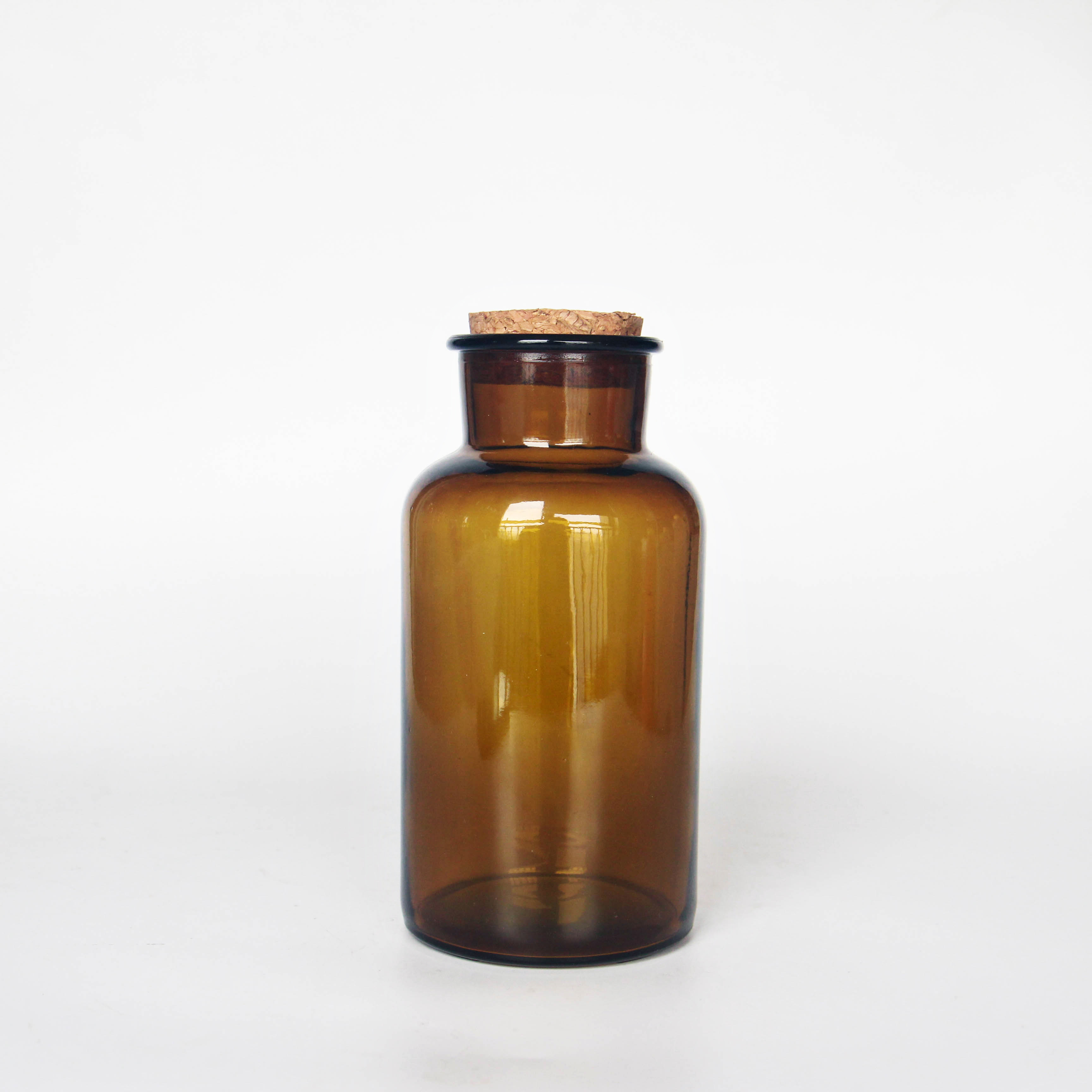 60 ml 125 ml 250 ml 500 ml 1000 ml Wide Mouth Lab Chemical Glass Pill Bottle Antique Apothecary jar With Cork