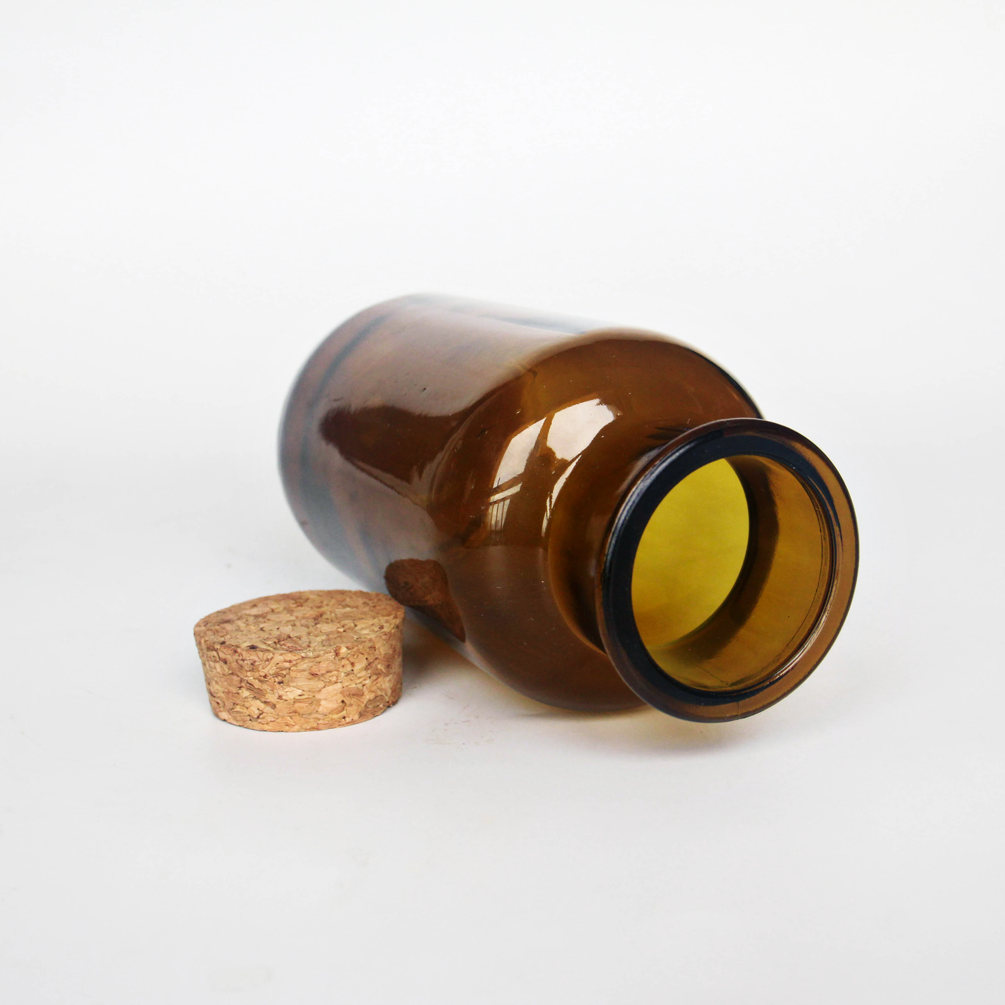 60 ml 125 ml 250 ml 500 ml 1000 ml Wide Mouth Lab Chemical Glass Pill Bottle Antique Apothecary jar With Cork