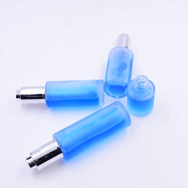 60 ml frosted flat shoulder glass bottle essential oil perfume cosmetic packing with press dropper