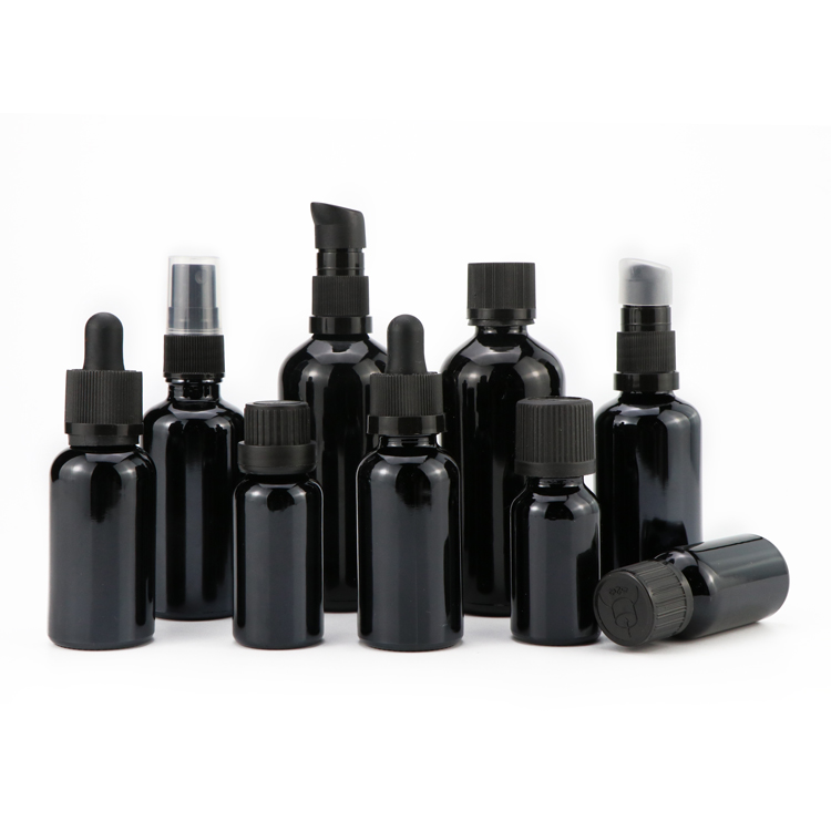 60 ml  liquid glass dripper bottle 2oz black frosted glass dropper bottle
