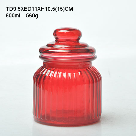 600ML Most popular transparent glass bottle with glass lid