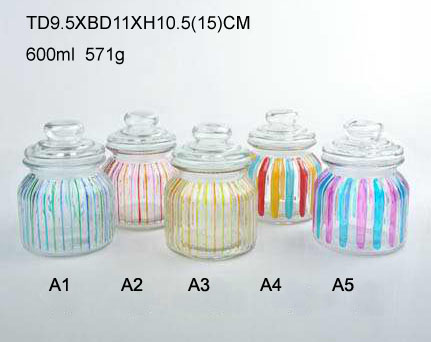 600ML Most popular transparent glass bottle with glass lid