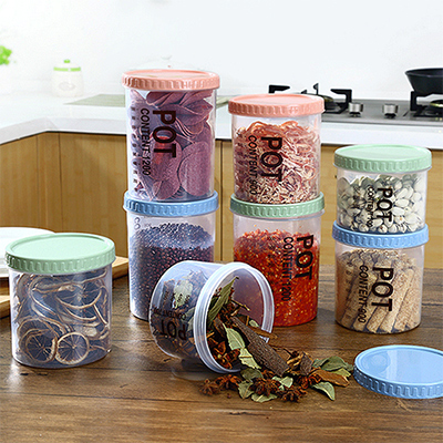 600ml Food Container Food Storage Jar Grain Sealed Storage Jar with Scale