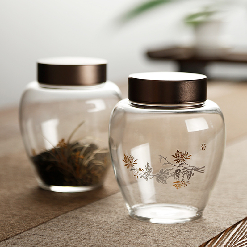 600ml large capacity glass high borosilicate storage tank sealed spice jar food storage jar with metal lid