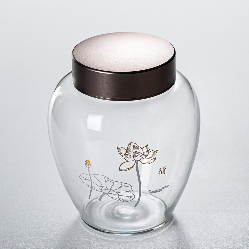 600ml large capacity glass high borosilicate storage tank sealed spice jar food storage jar with metal lid