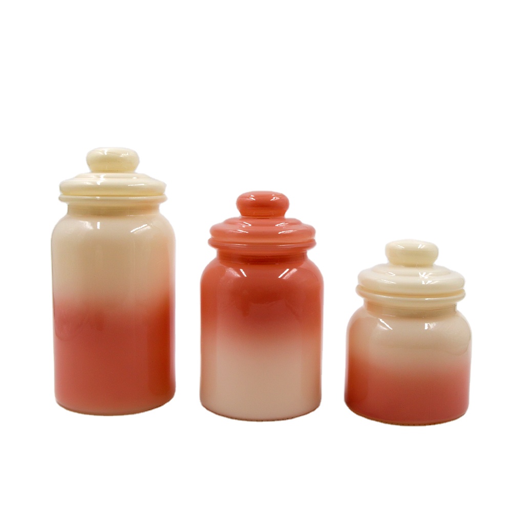 600ml spray colored Cheap price kitchen glass jars for coffee sugar tea pasta