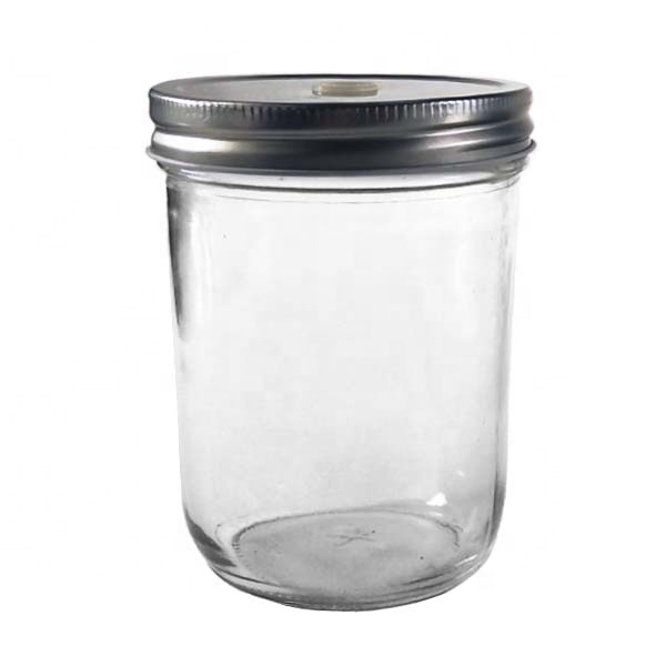 600ml wide mouth round glass mason jar for juicy and food