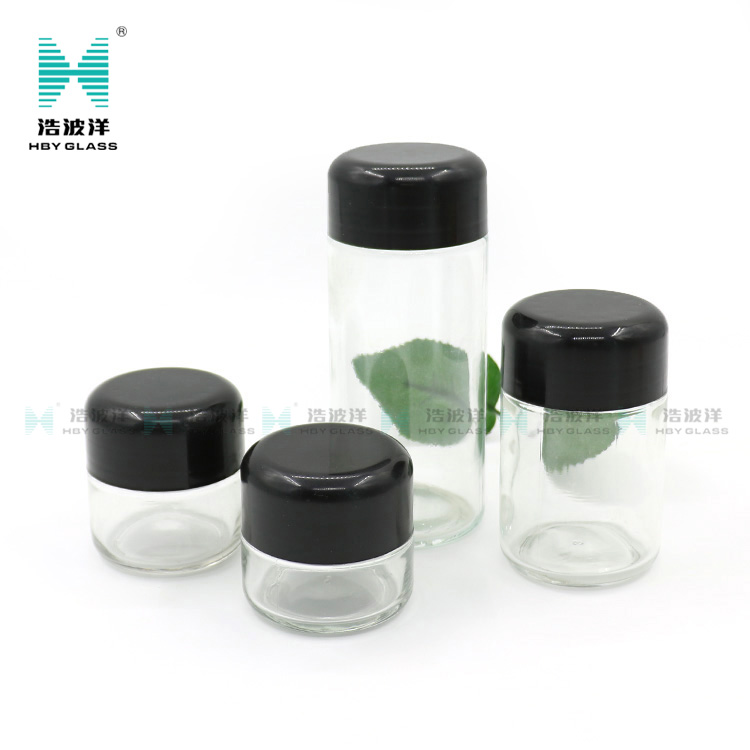 60ML 90ML Oval eye cream cosmetic childproof glass jar with childproof lid