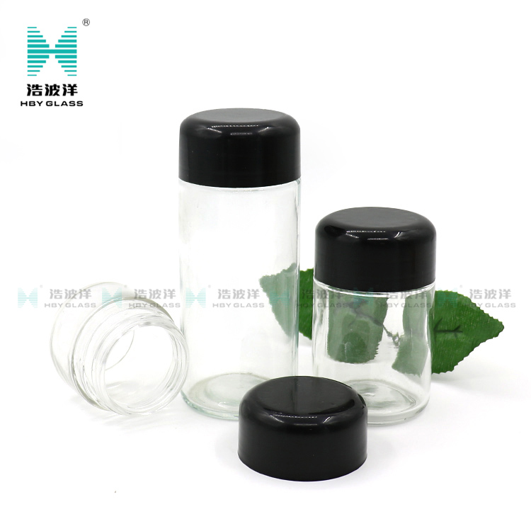 60ML 90ML Oval eye cream cosmetic childproof glass jar with childproof lid